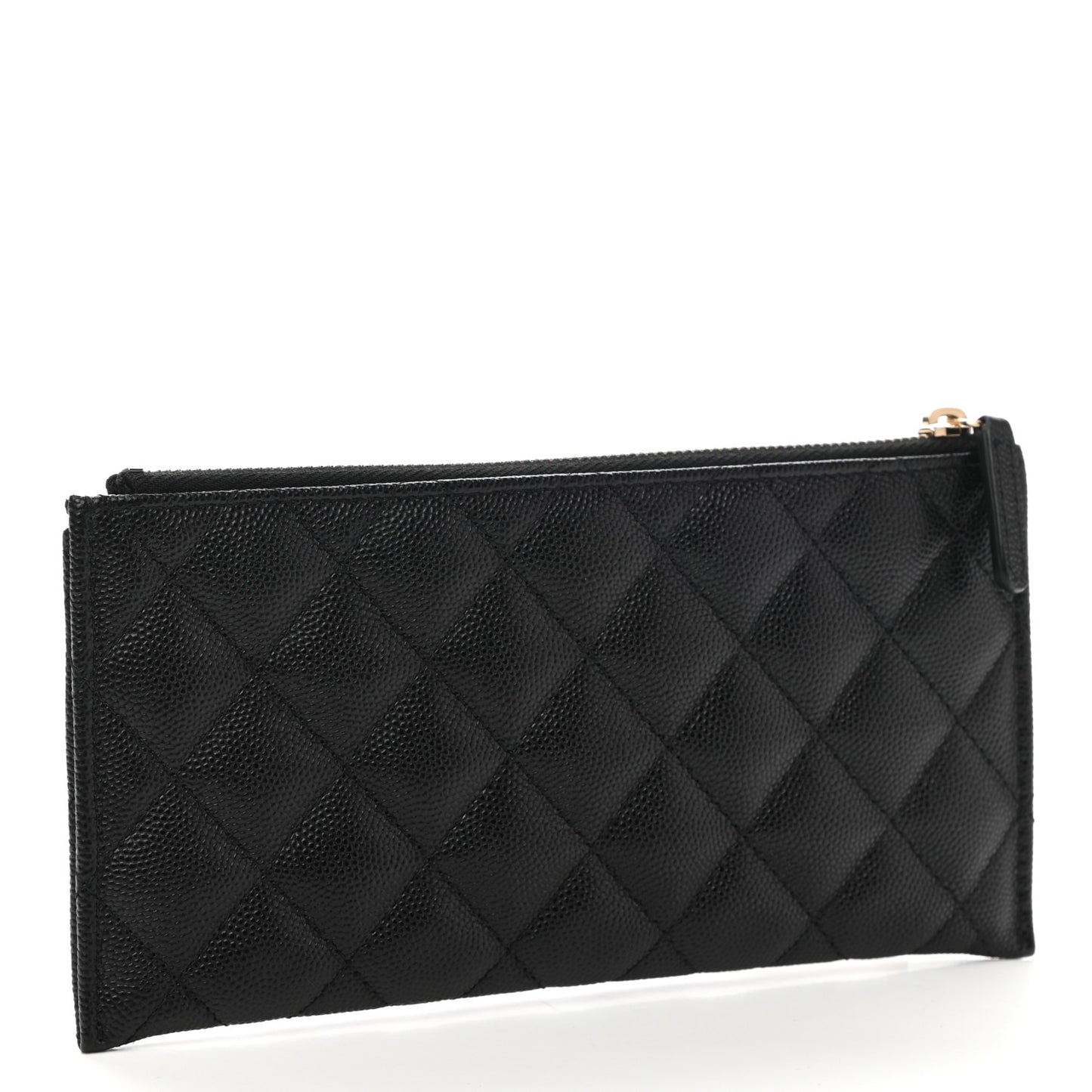 Caviar Quilted Classic Zip Pouch Black
