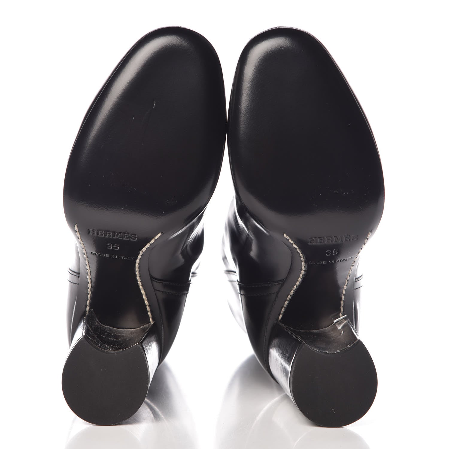 Hermes Tuscan Calfskin New York 105 Ankle Boots 35 Black 5 of 8