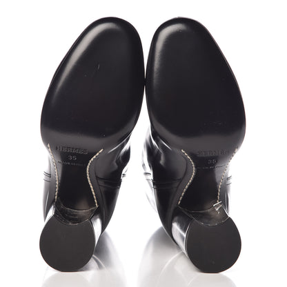 Hermes Tuscan Calfskin New York 105 Ankle Boots 35 Black 5 of 8
