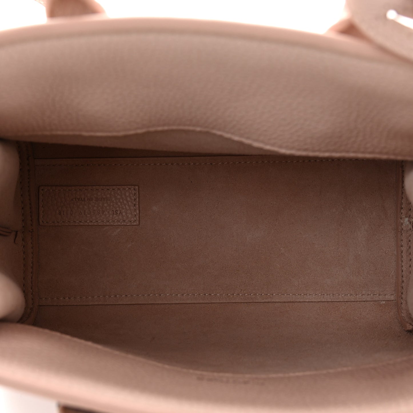 Grained Calfskin Nano Supple Sac De Jour Marble Pink