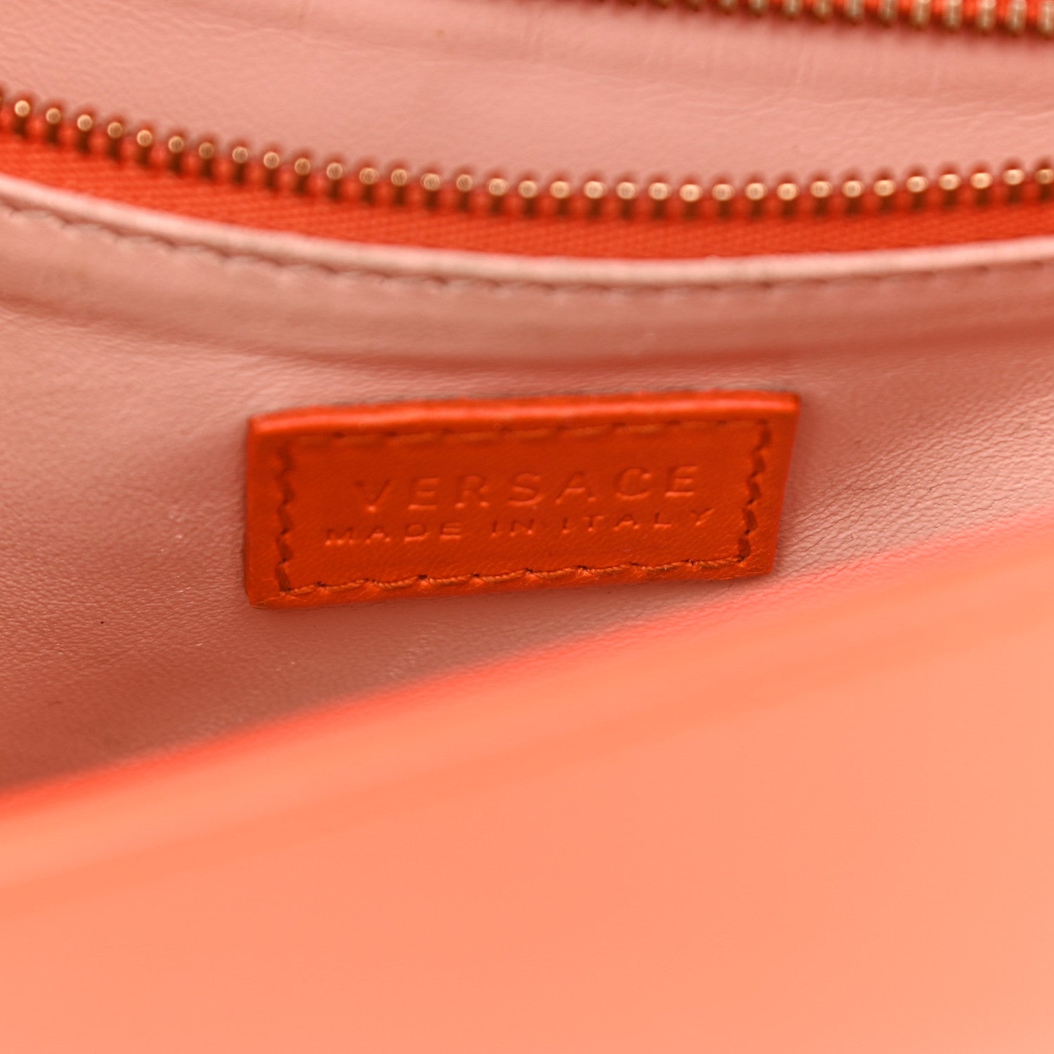 Versace Patent Palazzo Medusa Chain Shoulder Bag Orange 8 of 10