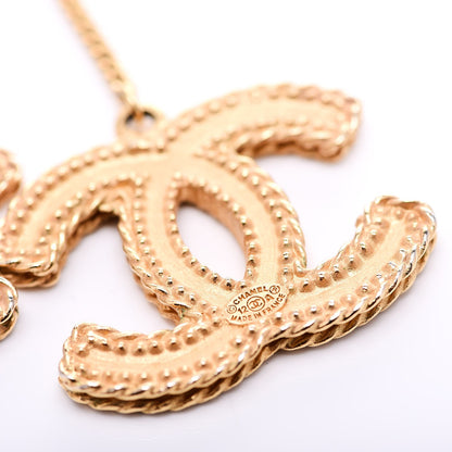 Chanel CC Drop Earrings Matte Gold 4 of 5