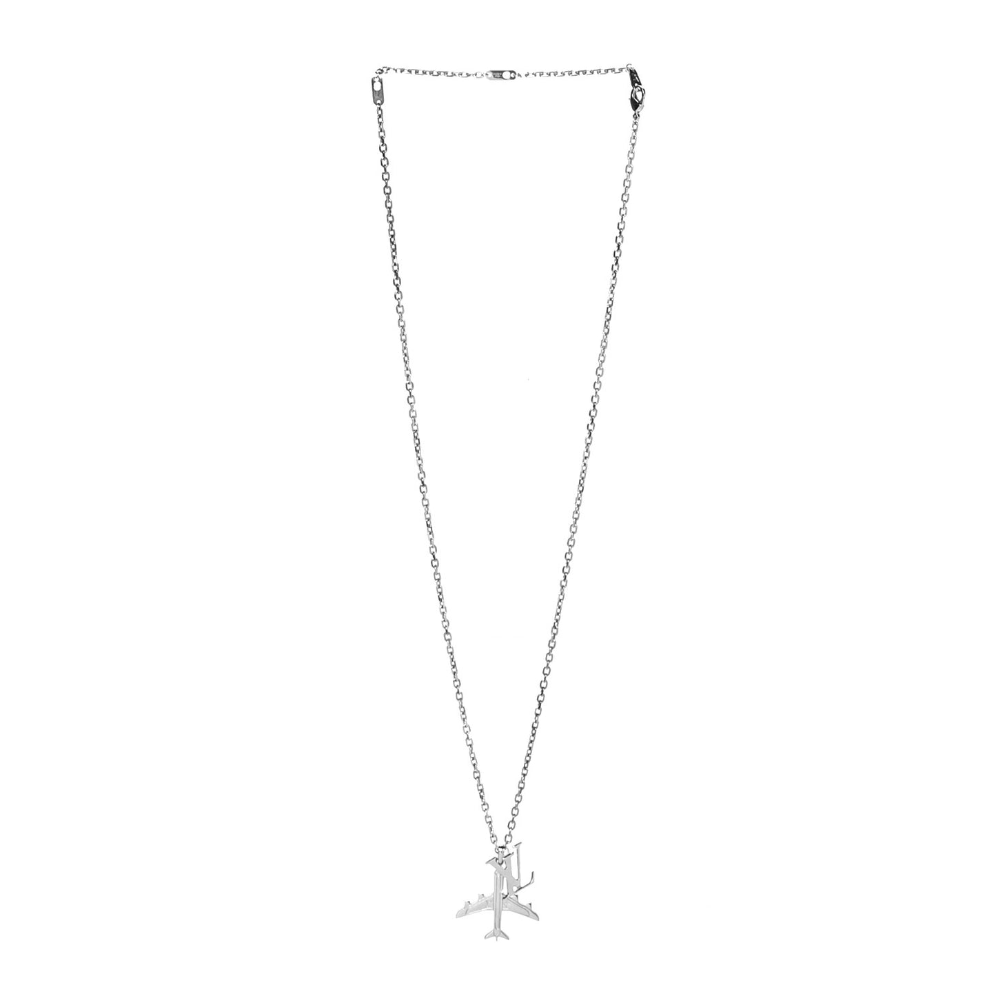 LV Plane Necklace Silver