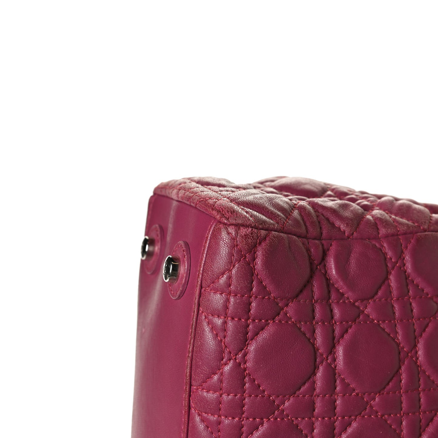 Lambskin Cannage Chri Chri Tote Fuchsia