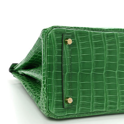 Hermes Shiny Porosus Crocodile Birkin 30 Cactus 8 of 9