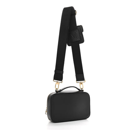 Louis Vuitton Calfskin Monogram Embossed Utility Crossbody Black 3 of 9