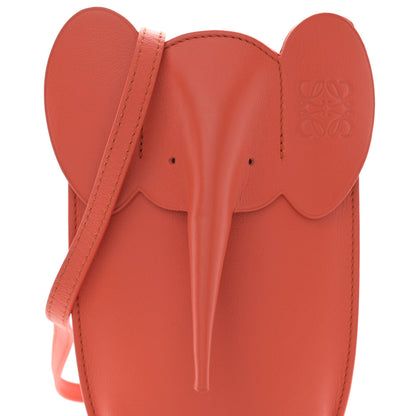 Loewe Calfskin Elephant Pouch Crossbody Bag Vermillion 8 of 10