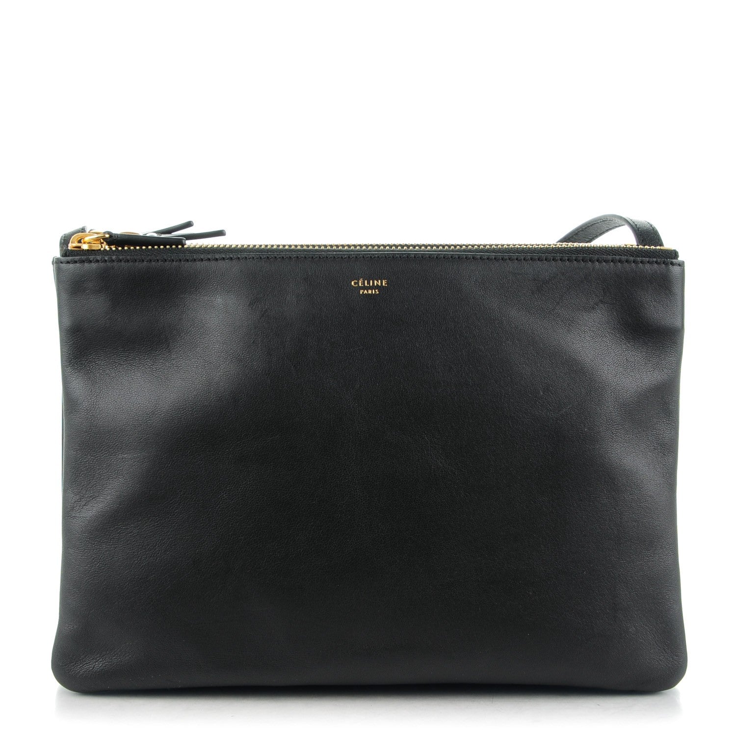 Celine Lambskin Large Trio Crossbody Bag Black 1 of 7
