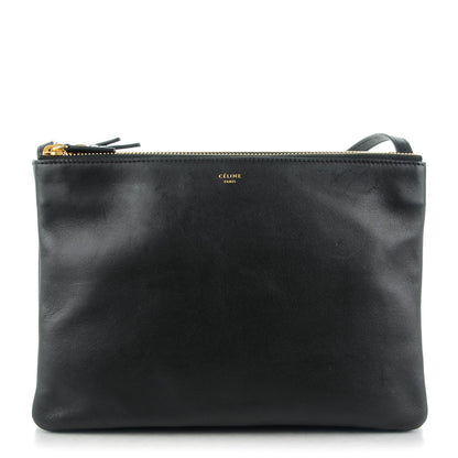Celine Lambskin Large Trio Crossbody Bag Black 1 of 7