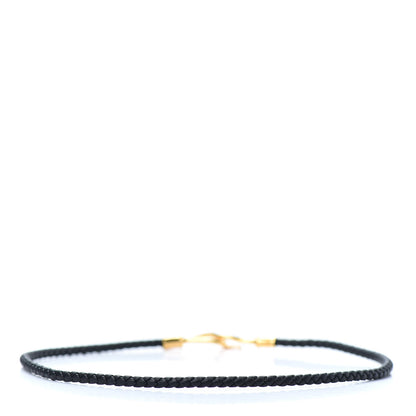 Hermes Woven Leather Jumbo Hook Choker Necklace Black 3 of 6