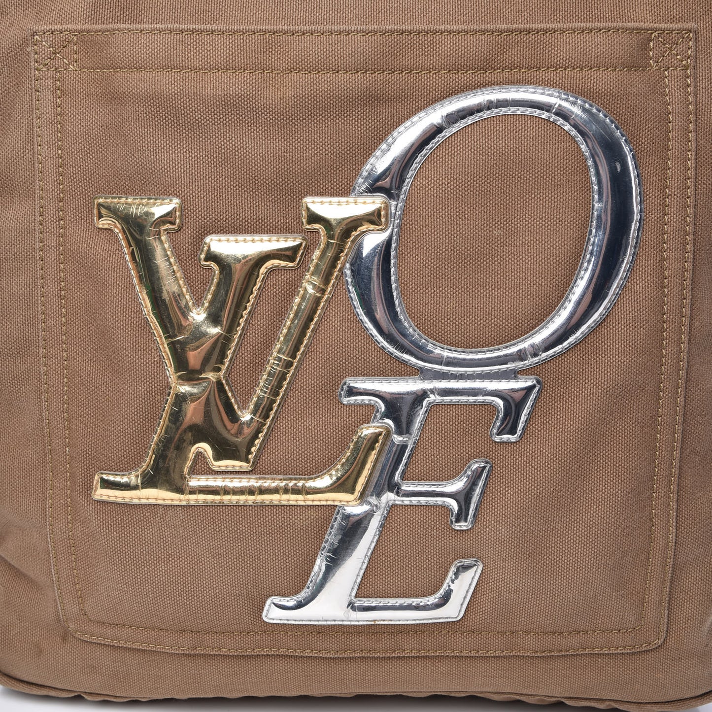 Canvas Thats LVoe Tote Kaki