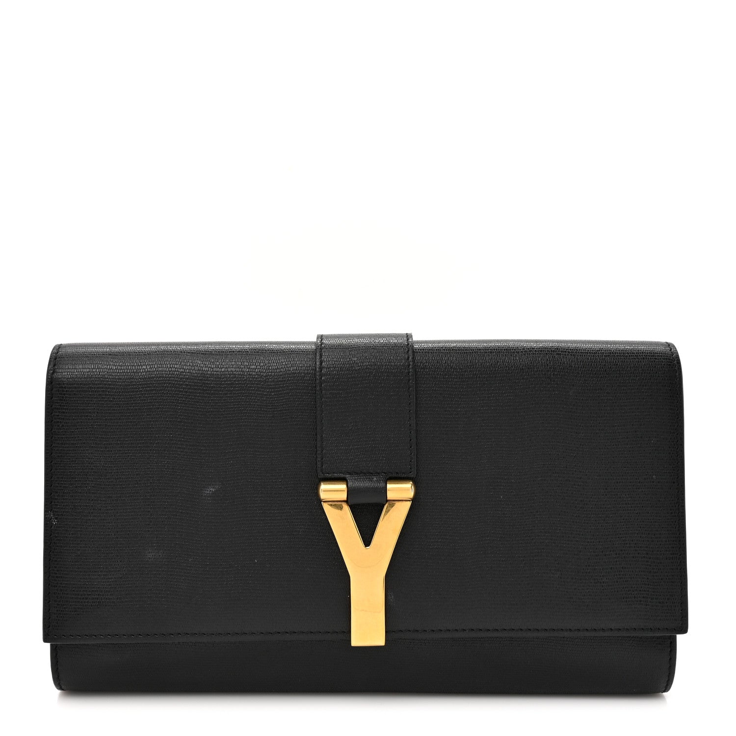 Saint Laurent Textured Calfskin Classic Y Ligne Clutch Black 1 of 11