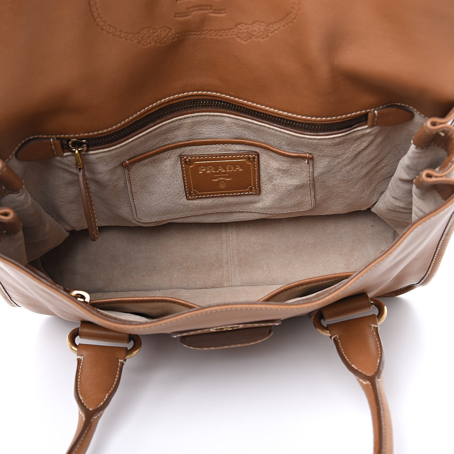 Soft Calf Flap Tote Caramel