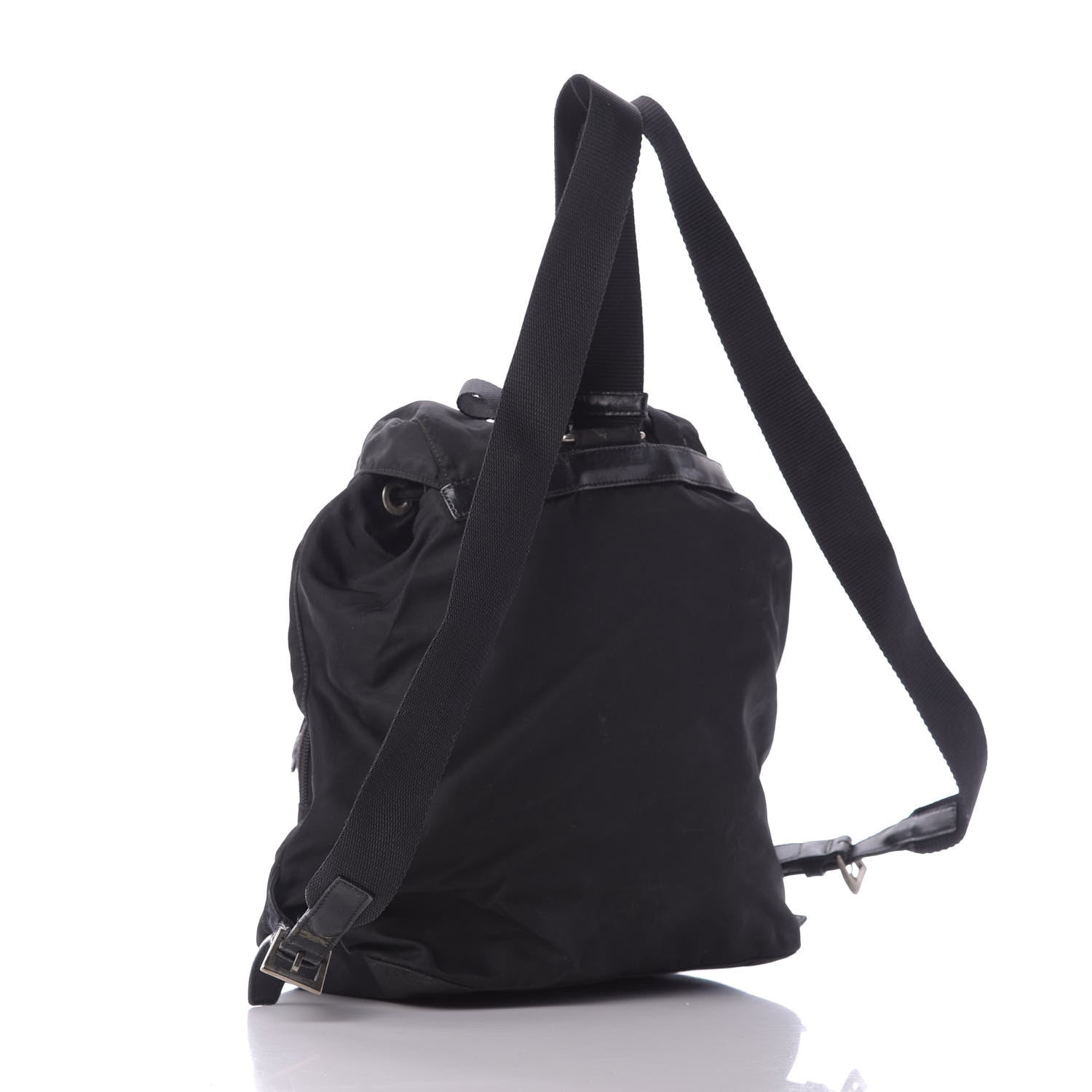 Prada Nylon Vela Medium Cinch Backpack Black 2 of 10