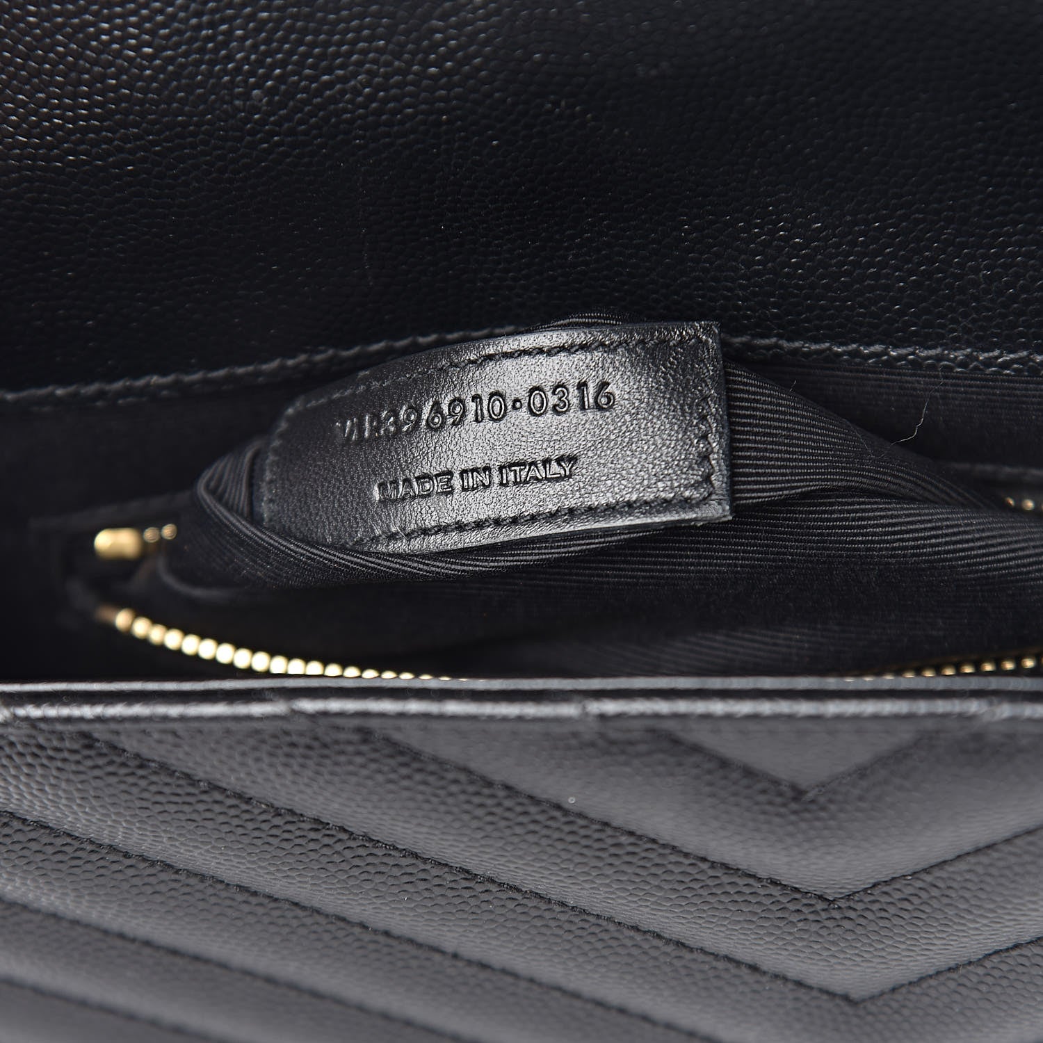 Saint Laurent Grain De Poudre Matelasse Chevron Large Monogram Satchel Black 7 of 14