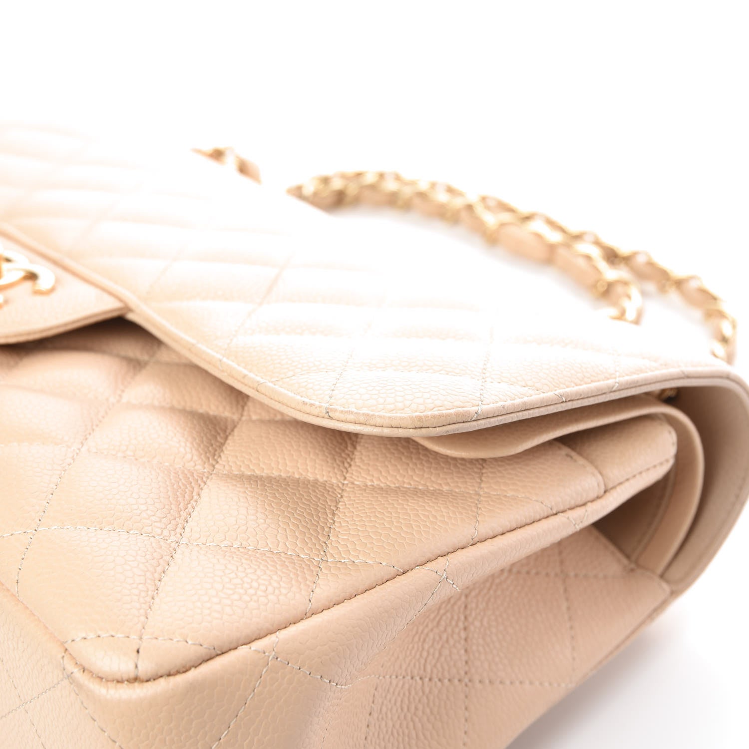 Chanel Caviar Quilted Jumbo Double Flap Beige Clair 7 of 8