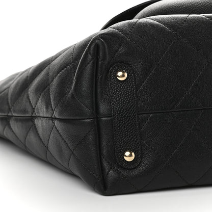 Chanel Sheepskin Caviar Quilted Large Shopping Tote Black 8 of 9