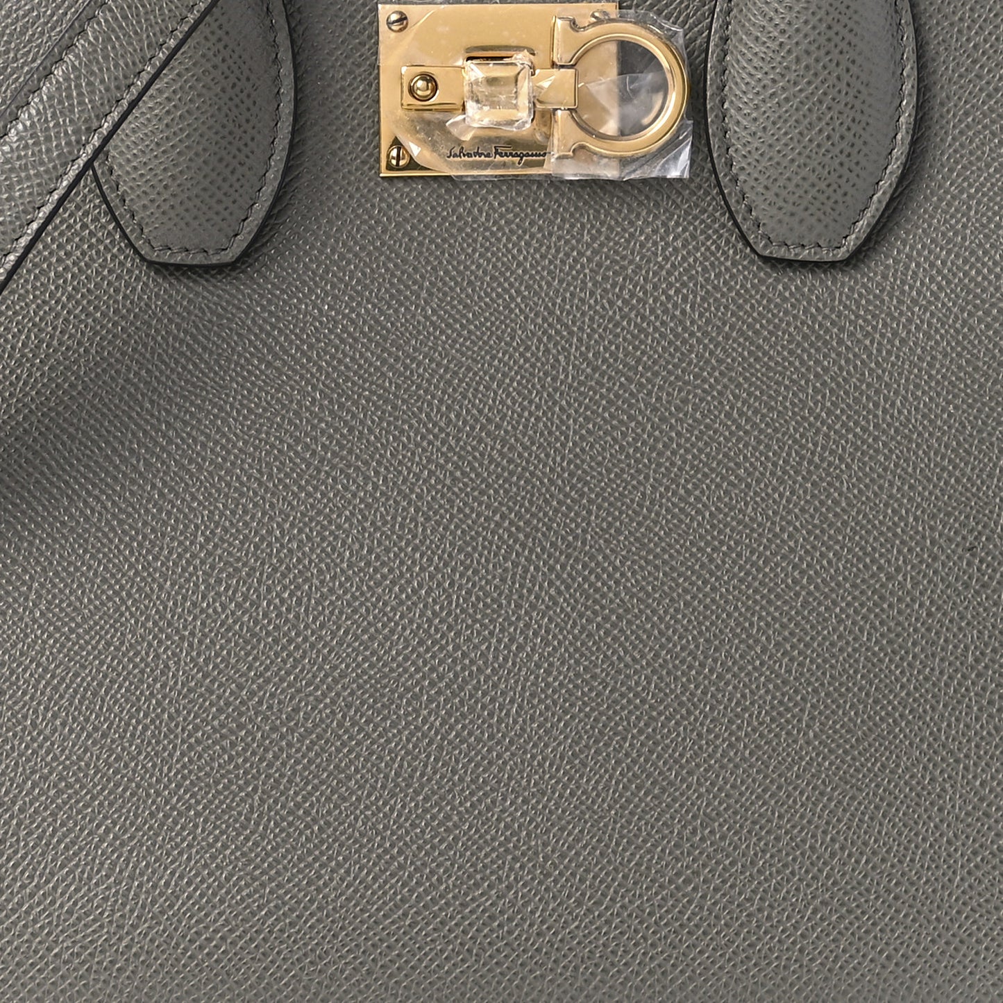 Hammered Calfskin Small The Studio Box Bag Grey