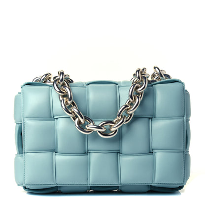Bottega Veneta Lambskin Maxi Intreccio Padded Chain Cassette Crossbody Bag Spearmint 1 of 4