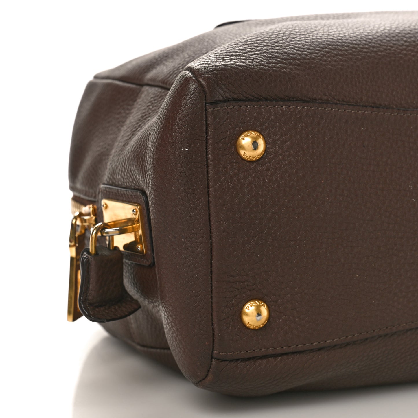 Vitello Daino Shopping Satchel Dark Brown