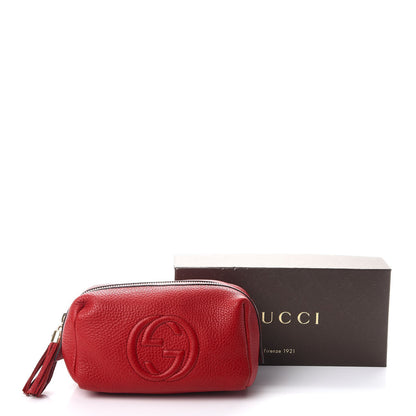 Gucci Pebbled Calfskin Medium Soho Cosmetic Case Red 10 of 10