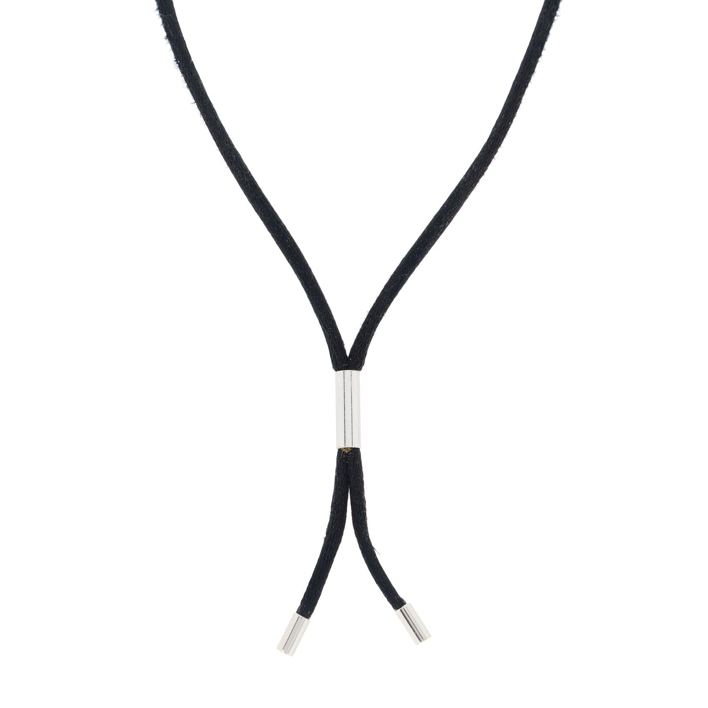 18K White Gold LOVE Screwdriver Pendant Cord Necklace