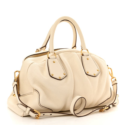 Prada Cervo Antik Shopping Satchel White 2 of 15