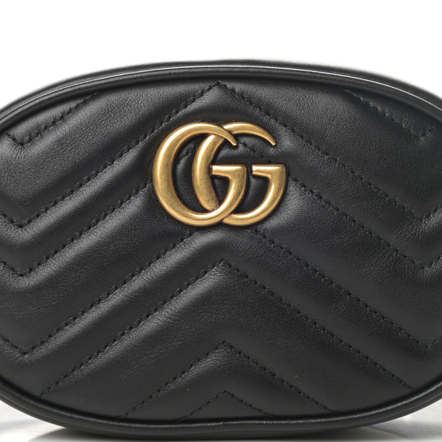 Gucci Calfskin Matelasse GG Marmont Belt Bag 75 30 Black 9 of 12