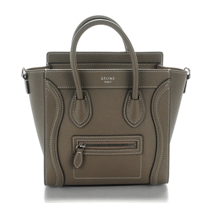 Celine Drummed Calfskin Nano Luggage Souris 1 of 8