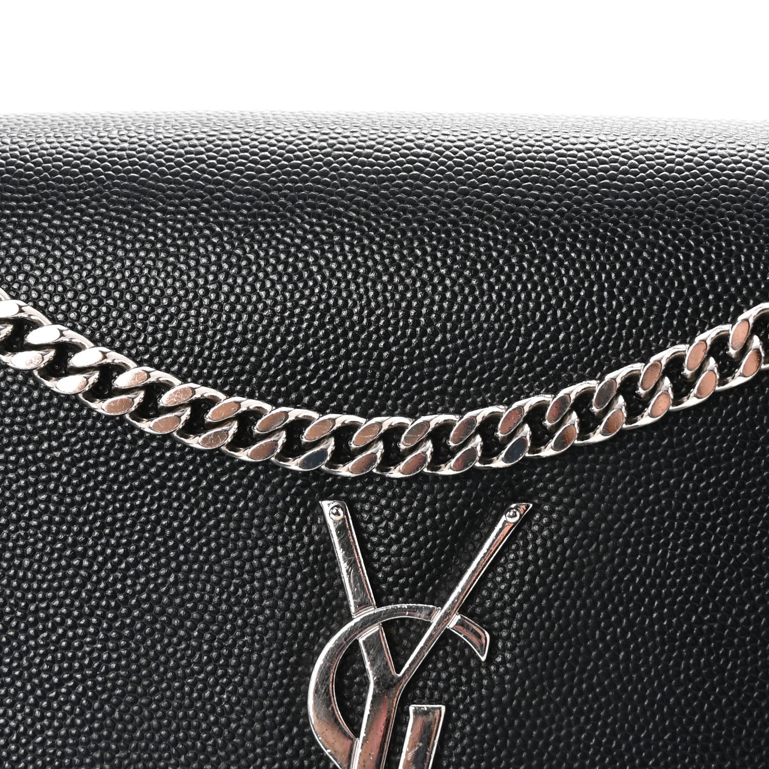 Saint Laurent Grain De Poudre Medium Classic Monogram Kate Satchel Black 7 of 9