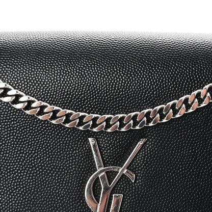 Saint Laurent Grain De Poudre Medium Classic Monogram Kate Satchel Black 7 of 9