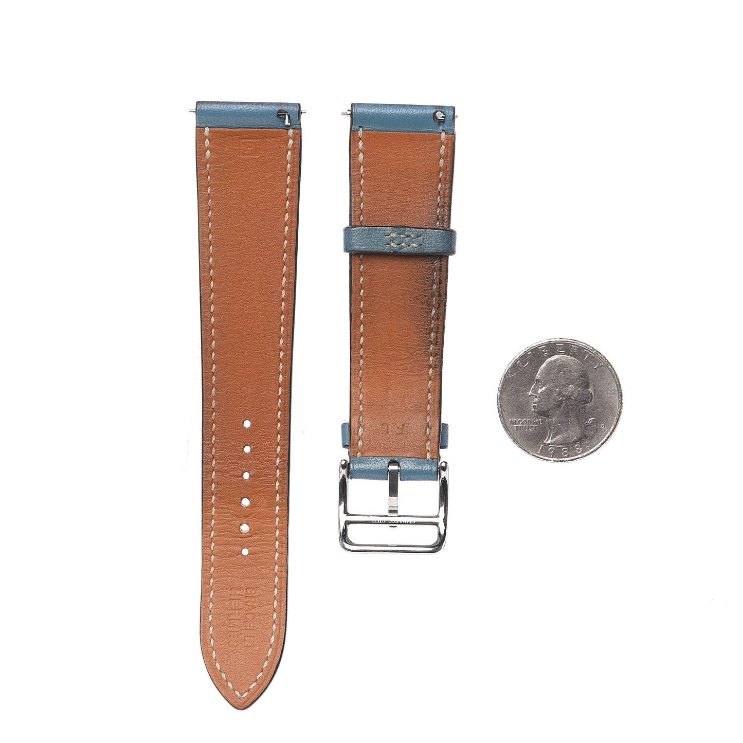 Swift Heure H Hour Watch Strap Blue Jean