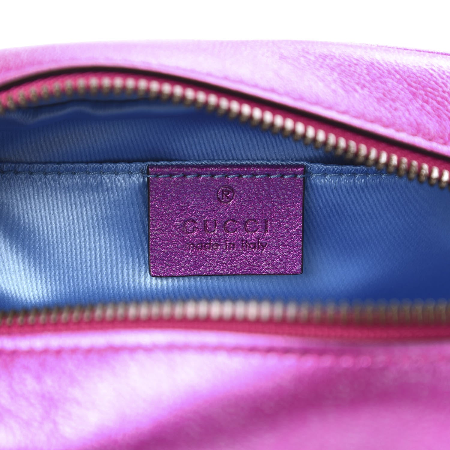 Gucci Laminated Nappa Matelasse Small GG Marmont Chain Shoulder Bag Fuxia Rosso Rosa 6 of 10