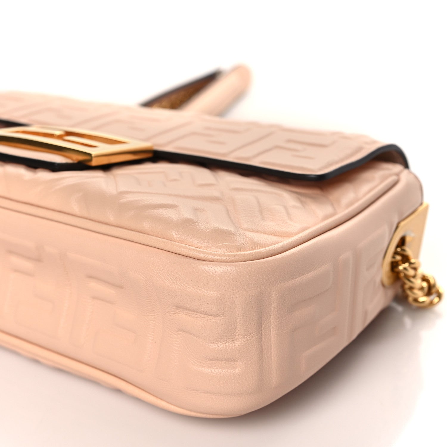 Fendi Nappa Small FF Embossed Midi Chain Baguette Light Rose 9 of 9
