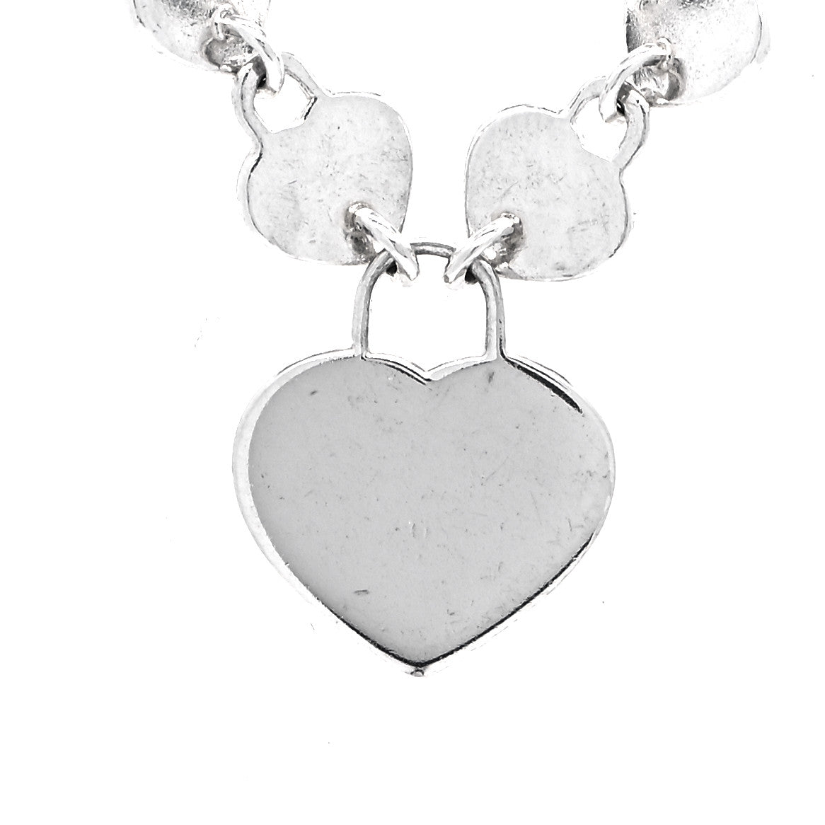 Tiffany Sterling Silver Padlock Heart Link Necklace 3 of 4