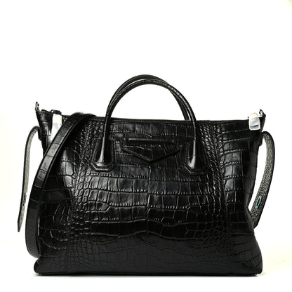 Givenchy Calfskin Crocodile Embossed Medium Soft Antigona Black 1 of 7