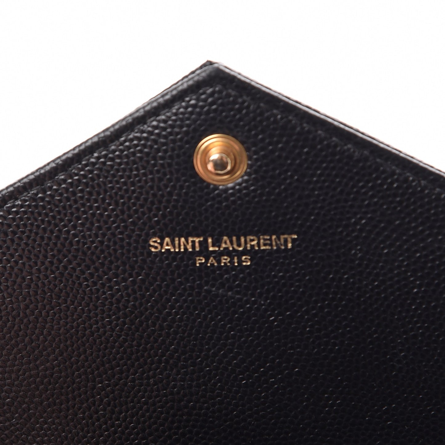 Grain De Poudre Matelasse Chevron Monogram Envelope Chain Wallet Black