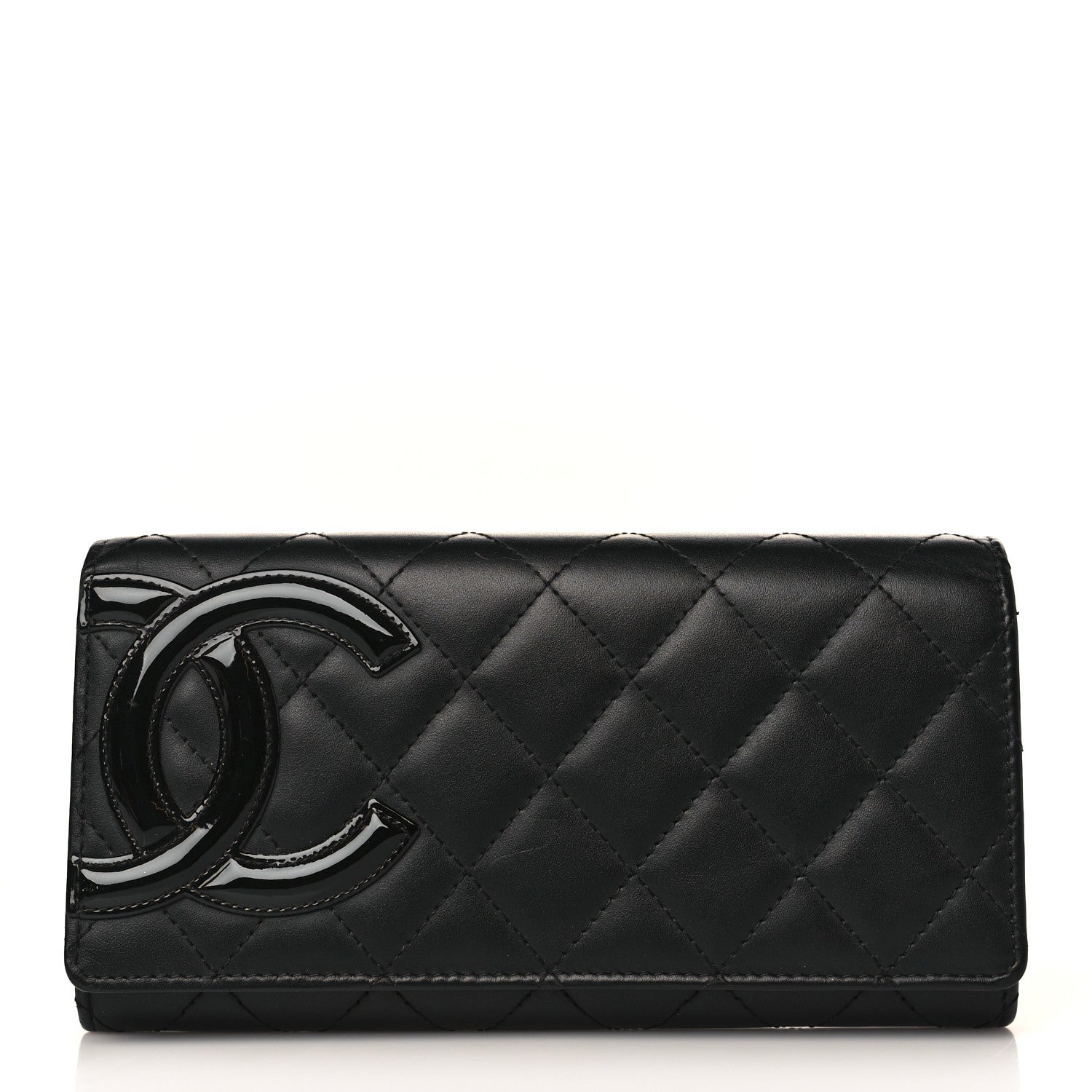 Chanel Calfskin Quilted Cambon Gusset Flap Wallet Black 1 of 14