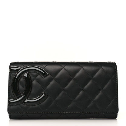 Chanel Calfskin Quilted Cambon Gusset Flap Wallet Black 1 of 14
