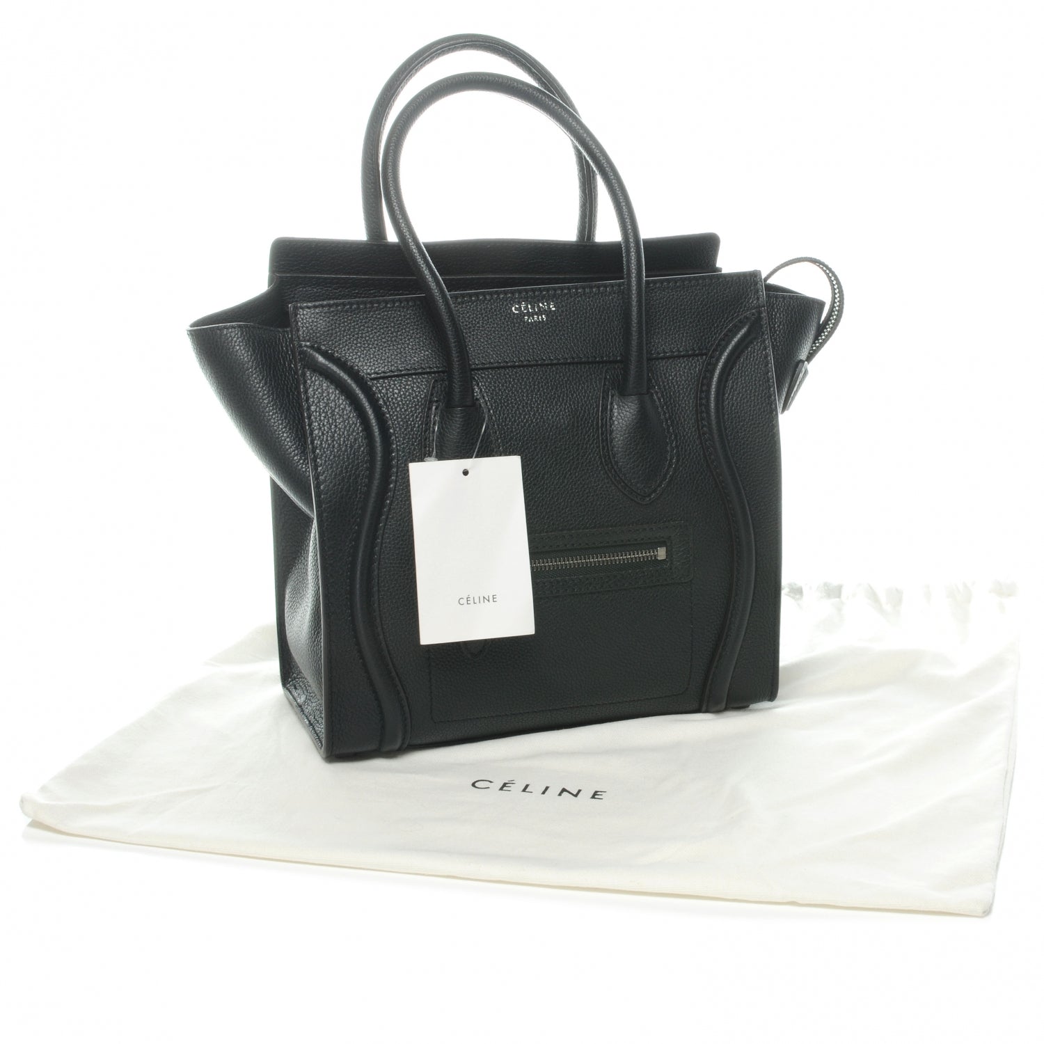 Celine Drummed Leather Micro Luggage Bag Black 8 of 8