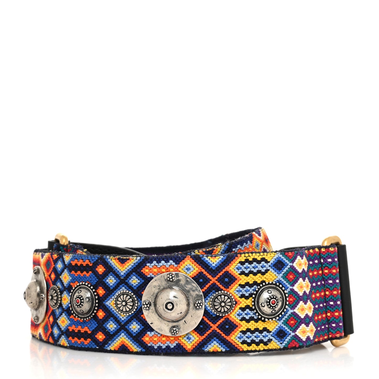 Canvas Embroidered Studded Mexico Shoulder Strap Multicolor