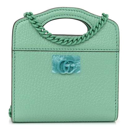 Gucci Dollar Calfskin Enamel Monochrome GG Marmont Top Handle Card Case Wallet Pepperlight Mint 9 of 12