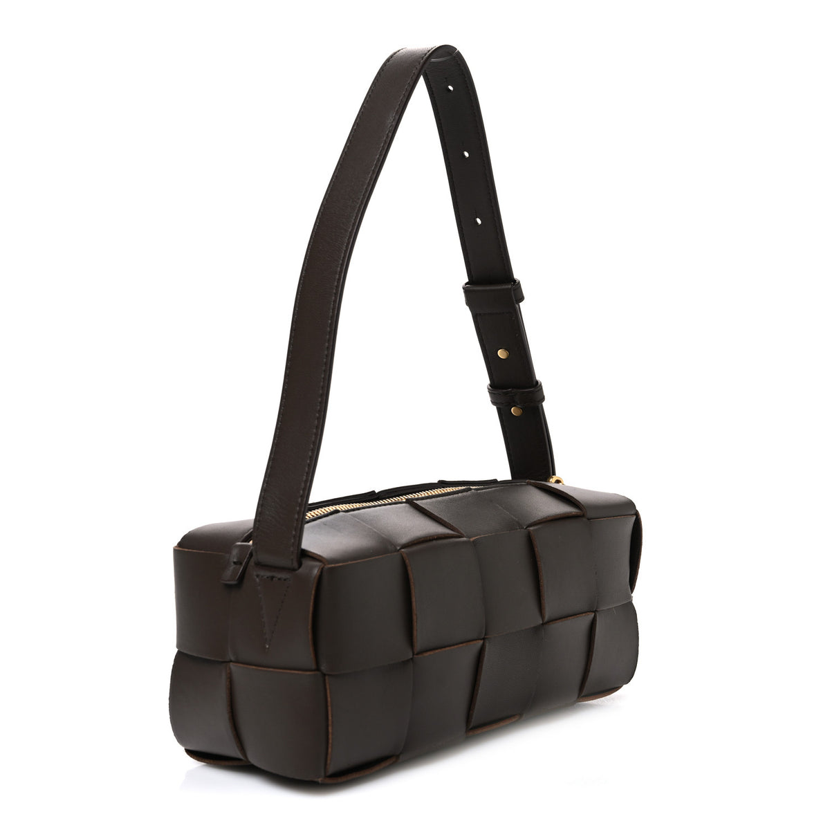 Lambskin Maxi Intrecciato Small Brick Cassette Bag Light Brown