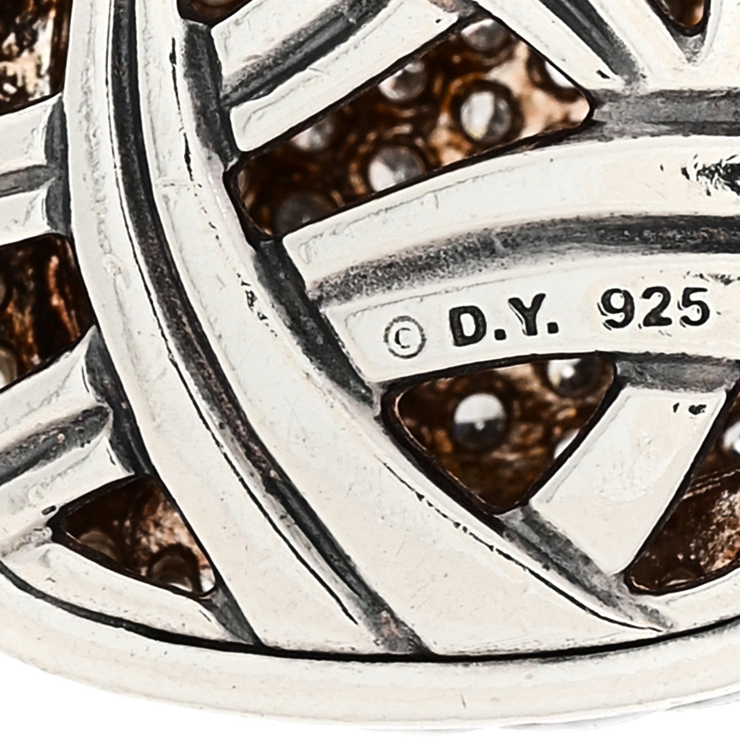 David Yurman Sterling Silver Diamond 20mm Albion Enhancer Pendant 3 of 3
