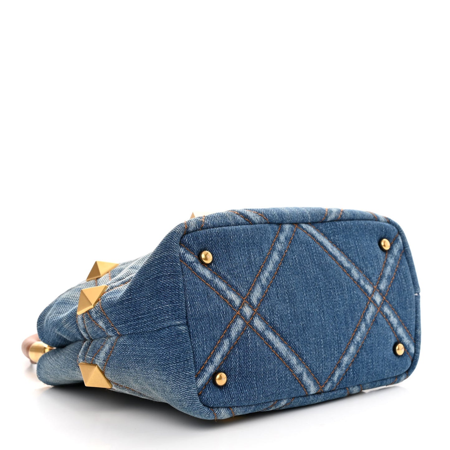 Denim Small Roman Stud The Handle Bag Light Denim Selleria