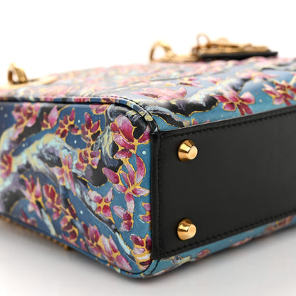 Christian Dior Smooth Calfskin Raqib Shaw Art Mini Lady Dior Navy Multicolor 9 of 12