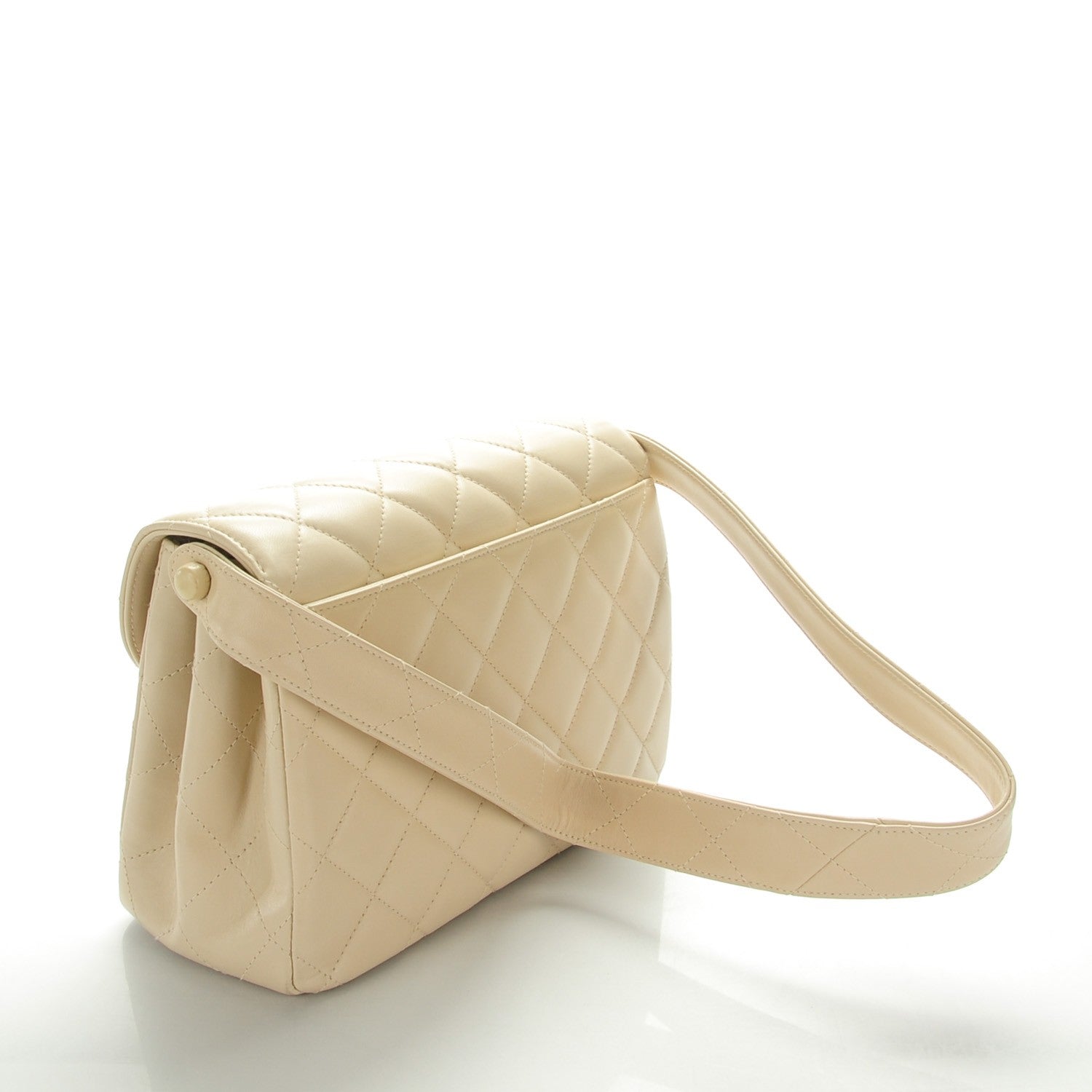 Chanel Lambskin Quilted Flap Shoulder Bag Beige Clair 3 of 9