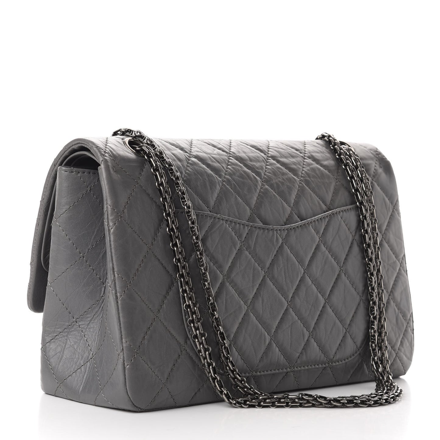 Aged Calfskin Quilted 2.55 Reissue 227 Flap Grey