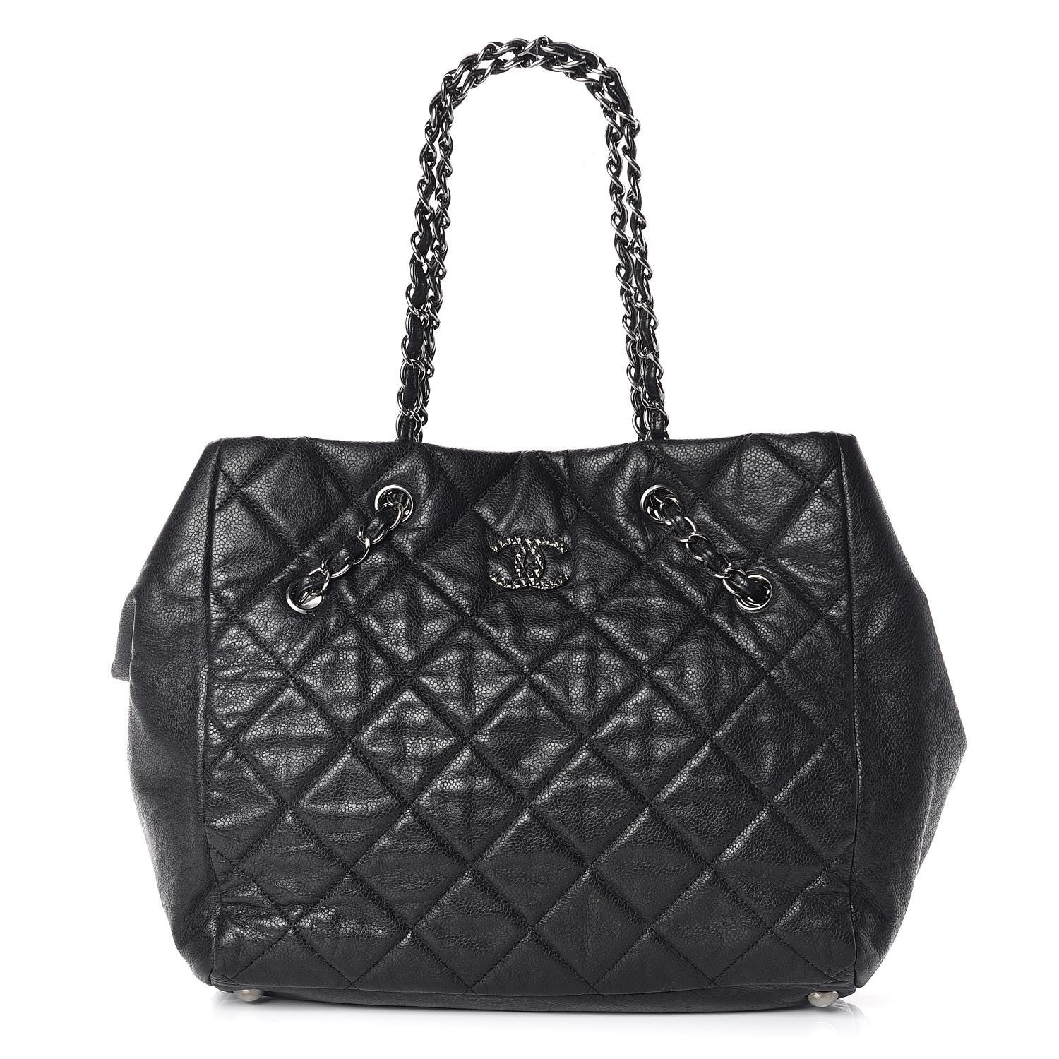 Chanel Soft Caviar Quilted Large Cells Tote Black 1 of 9