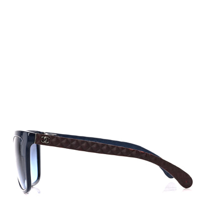 Chanel Acetate Quilted Polarized Butterfly CC Sunglasses 5288-Q Blue Burgundy 3 of 8